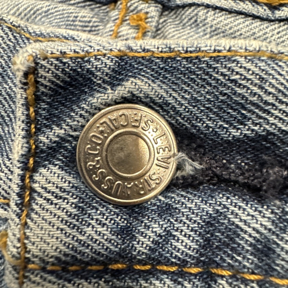 Levis 501 Jeans Mens 36x29 Blue Denim Pants Button Fly Straight Classic Faded‎ - Picture 7 of 16